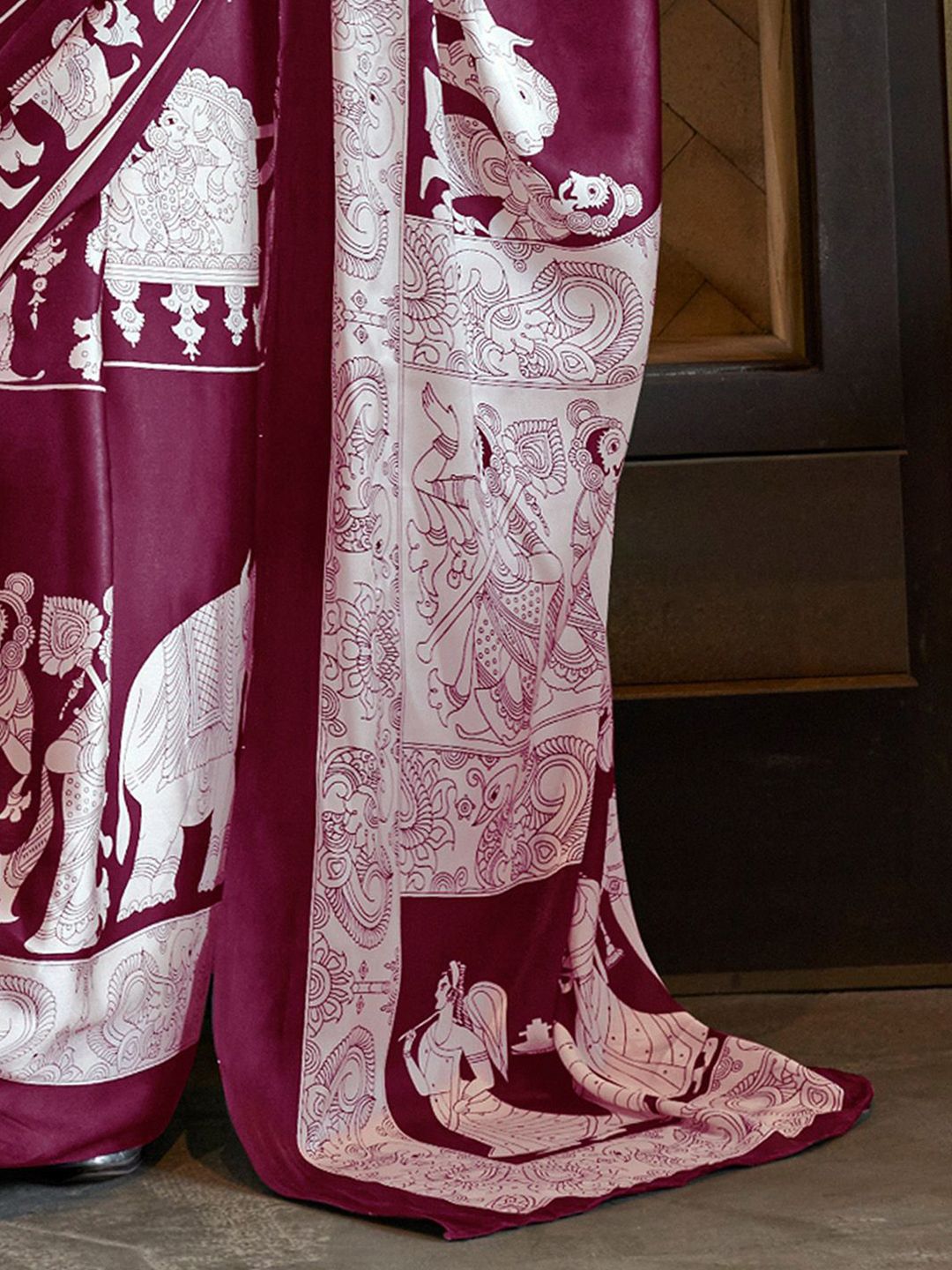 Saree mall Kalamkari Zari Block Print Sarees