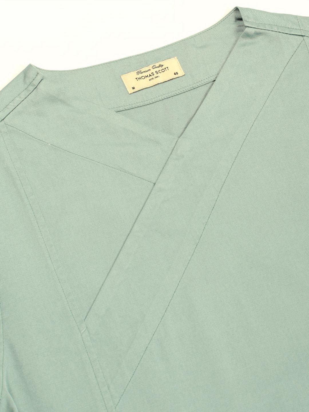 Thomas Scott Men Solid V-Neck Cotton Boxy T-Shirt