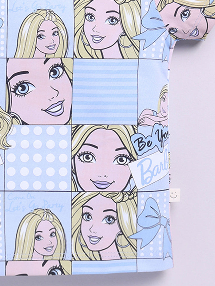 Happy Faces Girls Barbie Printed Pure Cotton T-shirt