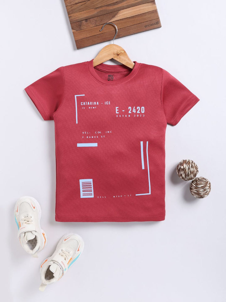 HRX by Hrithik Roshan Boys Typography Printed Rapid-Dry T-shirt