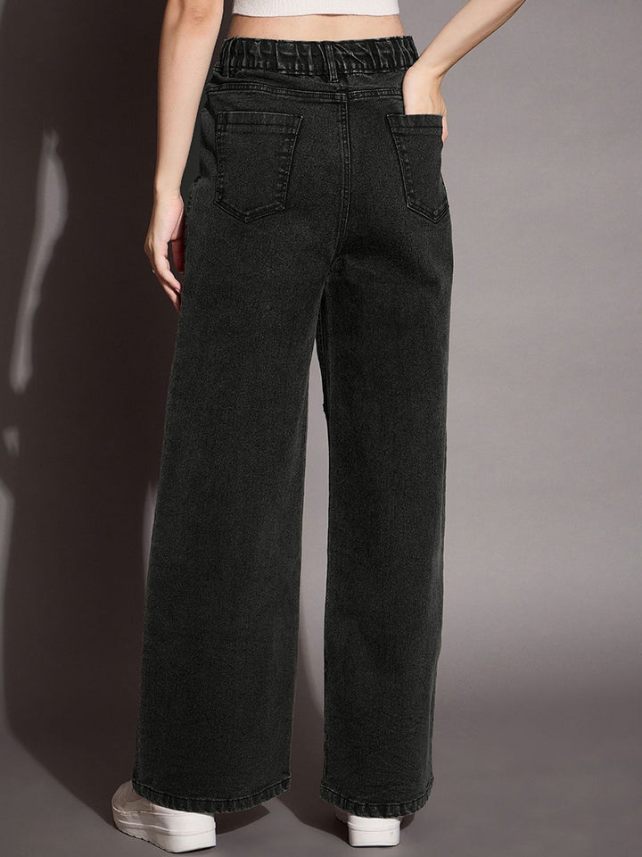 SASSAFRAS BASICS Women Comfort Straight Fit High-Rise Stretchable Jeans