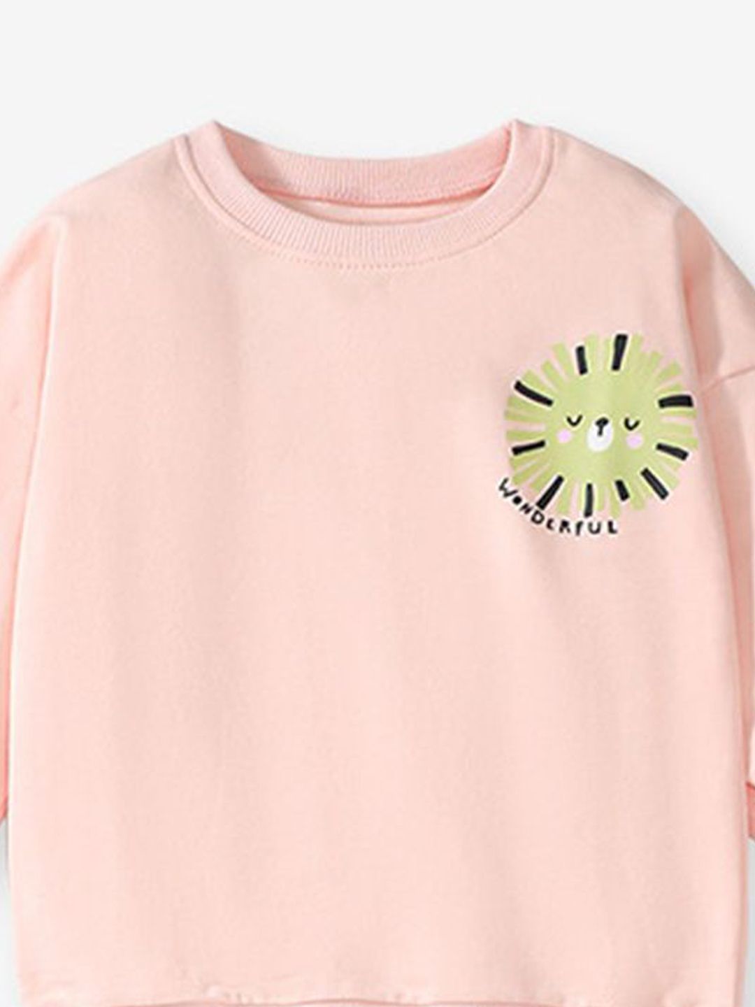 YK Girls Printed Round Neck Long Sleeves T-shirt With Trousers