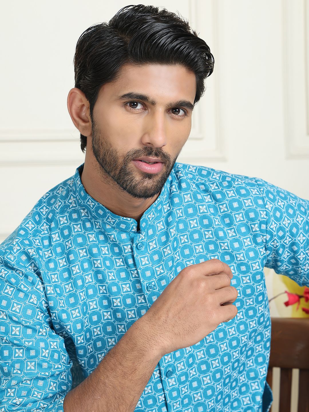 Jompers Men Geometric Printed Kurta