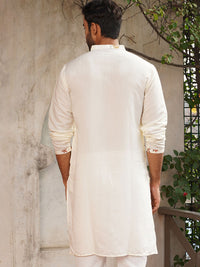 Jompers Floral Embroidered Mandarin Collar Straight Kurta