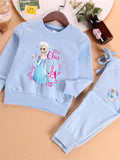 YK Girls Printed Sweatshirt With Joggers Clothing Set