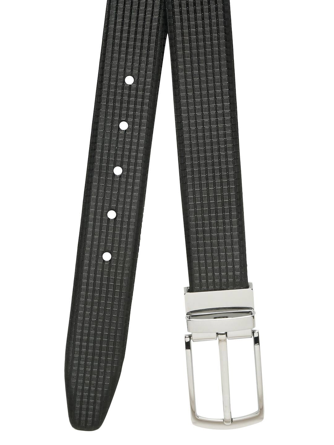 Teakwood Leathers Men Textured Leather Reversible Formal Belt
