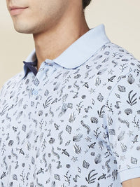 Being Human Men Conversational Printed Polo Collar Cotton Slim Fit T-shirt