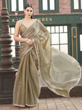 Tikhi Imli Solid Saree With Unstitched Blouse Piece