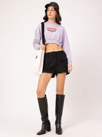 DressBerry Printed Crop Sweatshirt
