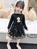 YK Girls Embroidered Fit & Flare Dress