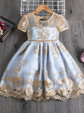 YK Girls Embellished Fit & Flare Dress