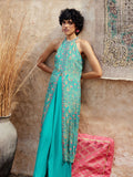 Global Desi Ethnic Motifs Printed Halter Neck Kurta with Palazzos