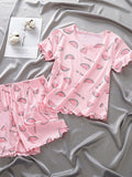 YK Girls Printed T-Shirt & Shorts Clothing Set