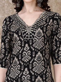 KALINI Ethnic Motifs Printed V-Neck Tunic With Palazzo
