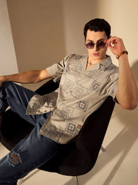 DENNISON Men Embroidery Drop Shoulder Oversized Shirt