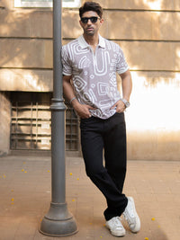 Powerlook Men Printed Polo Collar T-shirt