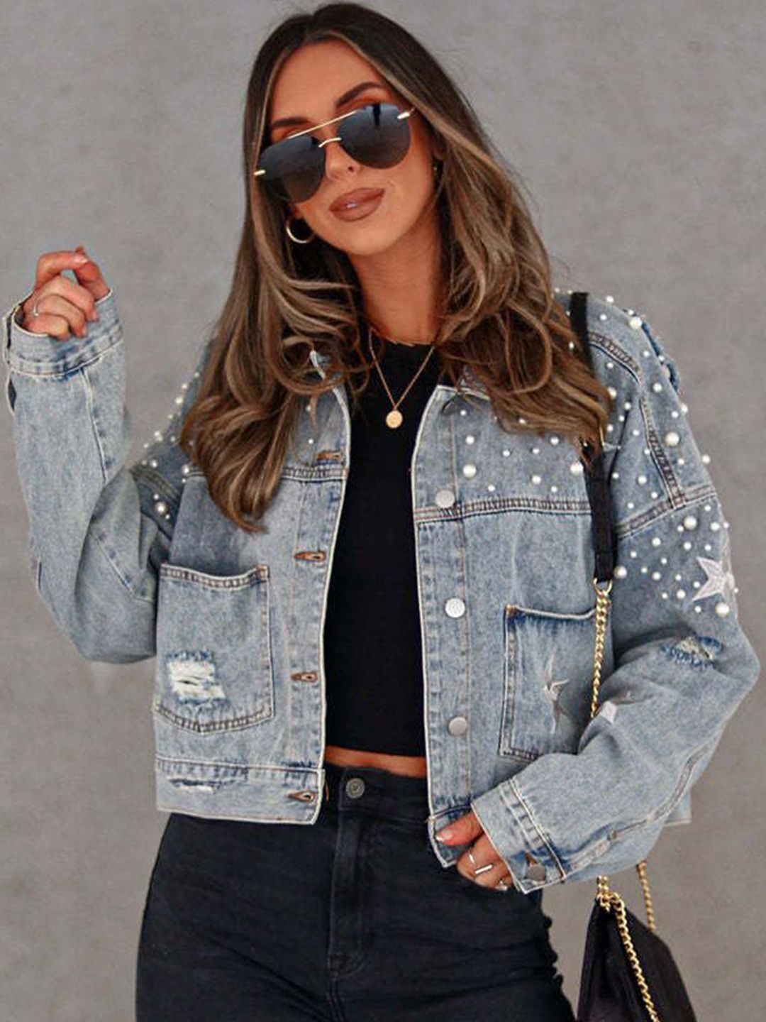 all about you Crop Denim Jacket