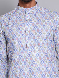 Jompers Geometric Printed Mandarin Collar Straight Kurta