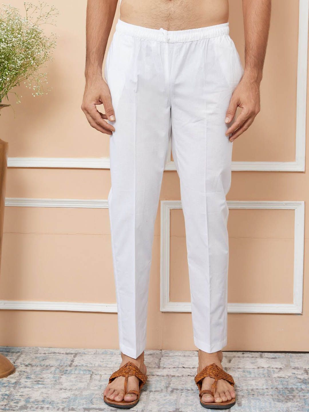 See Designs Ethnic Motifs Woven Design Mandarin Collar Straight Kurta With Pyjamas