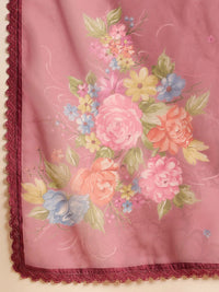 Indo Era Women Floral Yoke Design Regular Thread Work Kurta with Trousers & With Dupatta