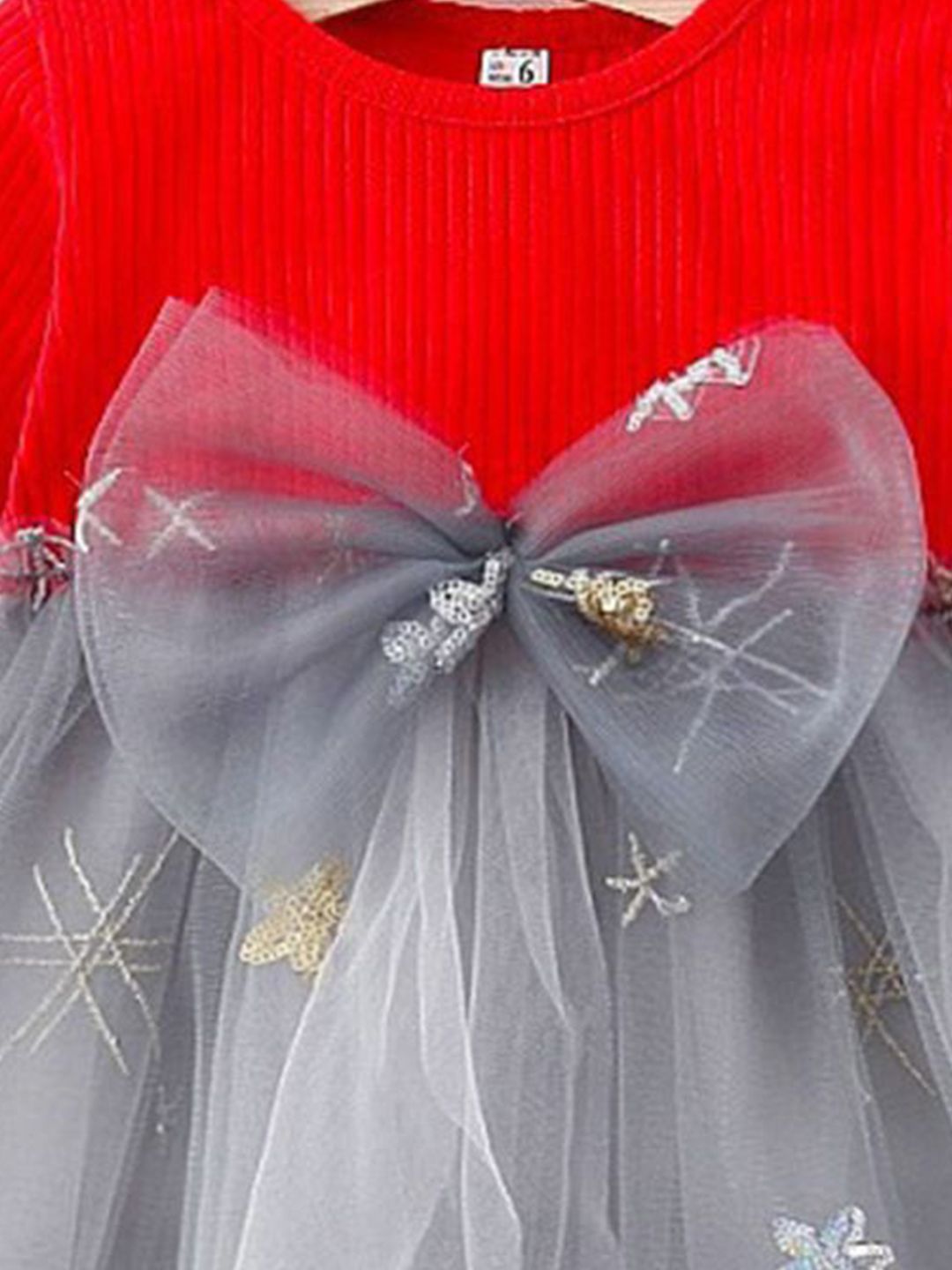 YK Girls Floral Embroidered Empire Dress