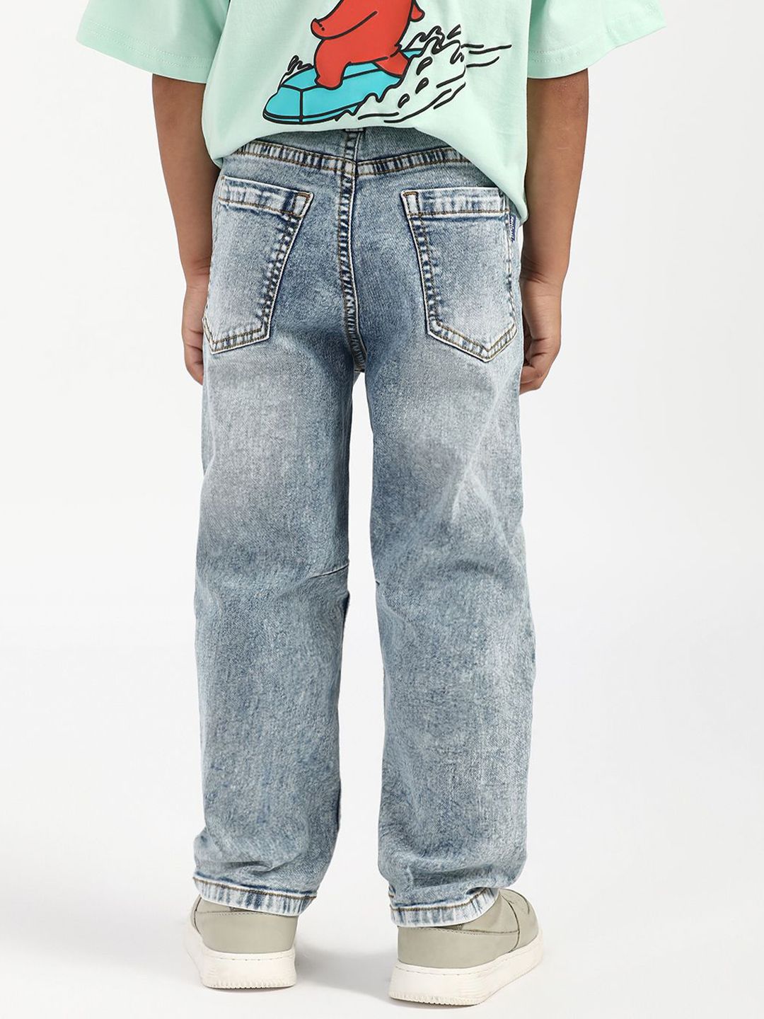 Nauti Nati Boys Textured Cotton Regular Fit Mid-Rise Stretchable Jeans