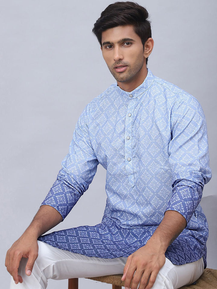 Jompers Ethnic Motifs Printed Mandarin Collar Straight Kurta