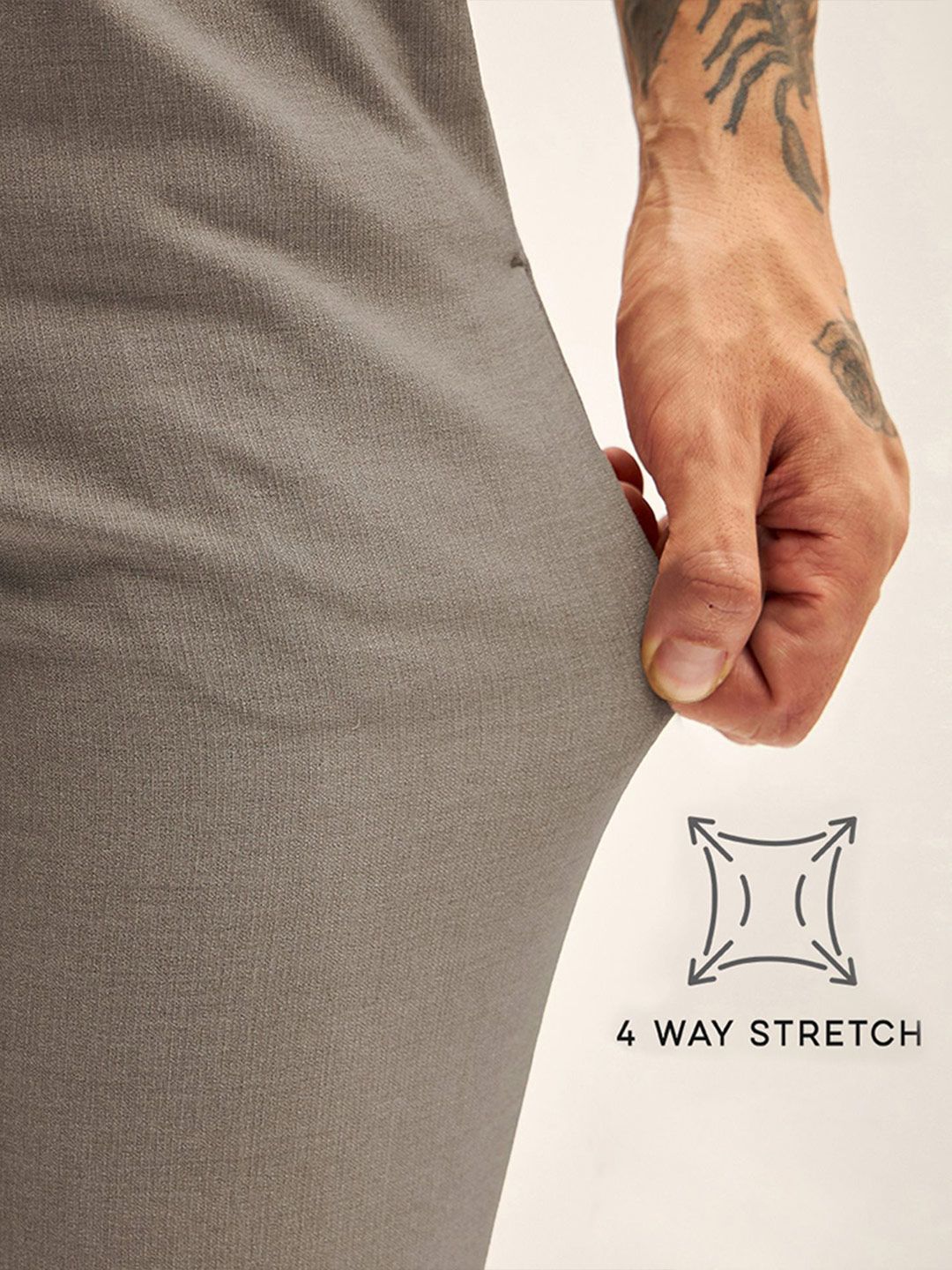 THE BEAR HOUSE Men Slim Fit Pleated Chinos Trousers