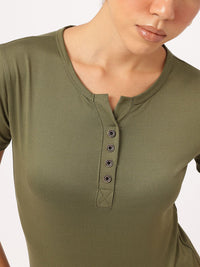 DressBerry Urban Chic Henley Neck T-shirt