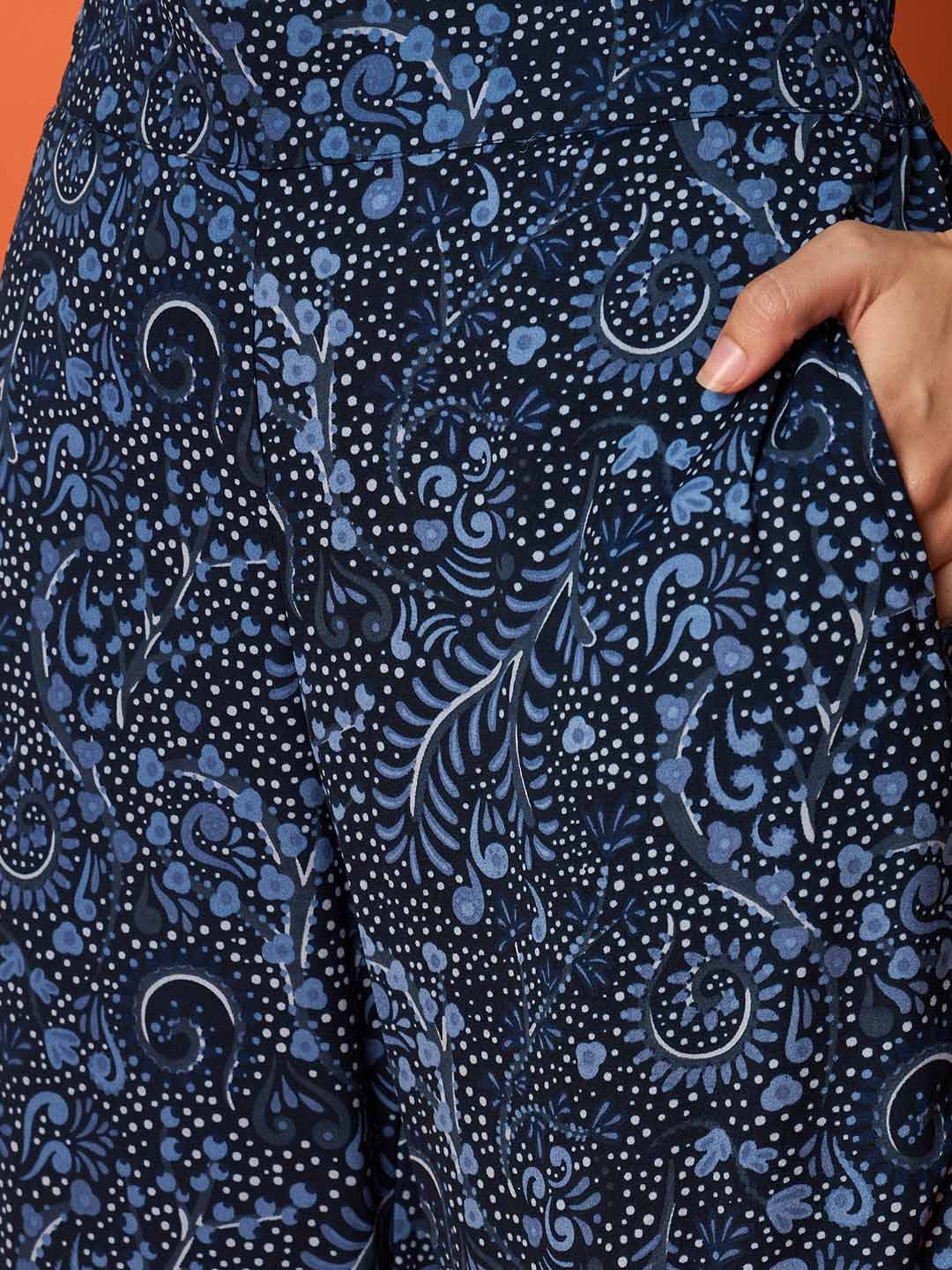 Antheaa Women Printed Smart Trouser