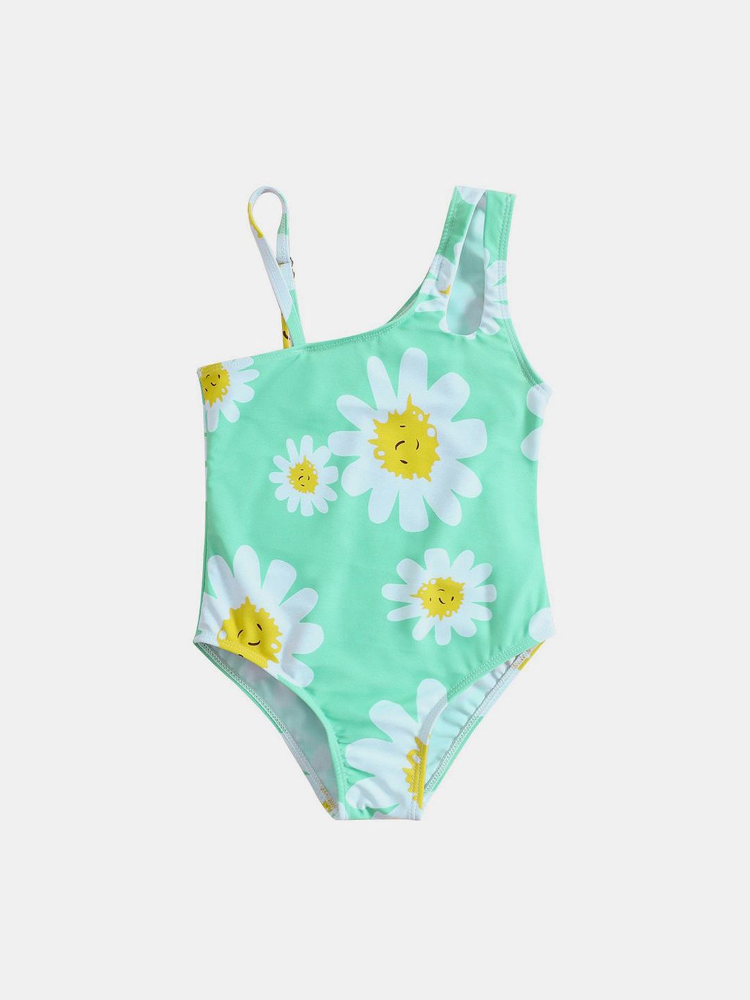 YK Girls Printed One Shoulder Swimwear Bodysuit