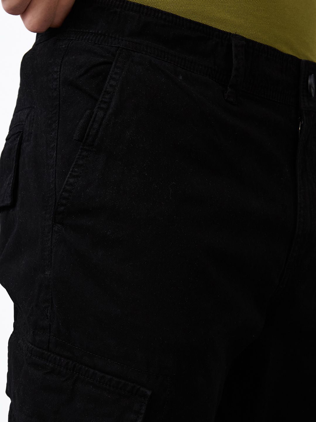 SPYKAR Men Straight Fit Mid-Rise Cotton Cargos Trouser