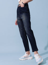 STREET 9 Women Comfort Slim Fit Mildly Distressed Light Fade Jeans