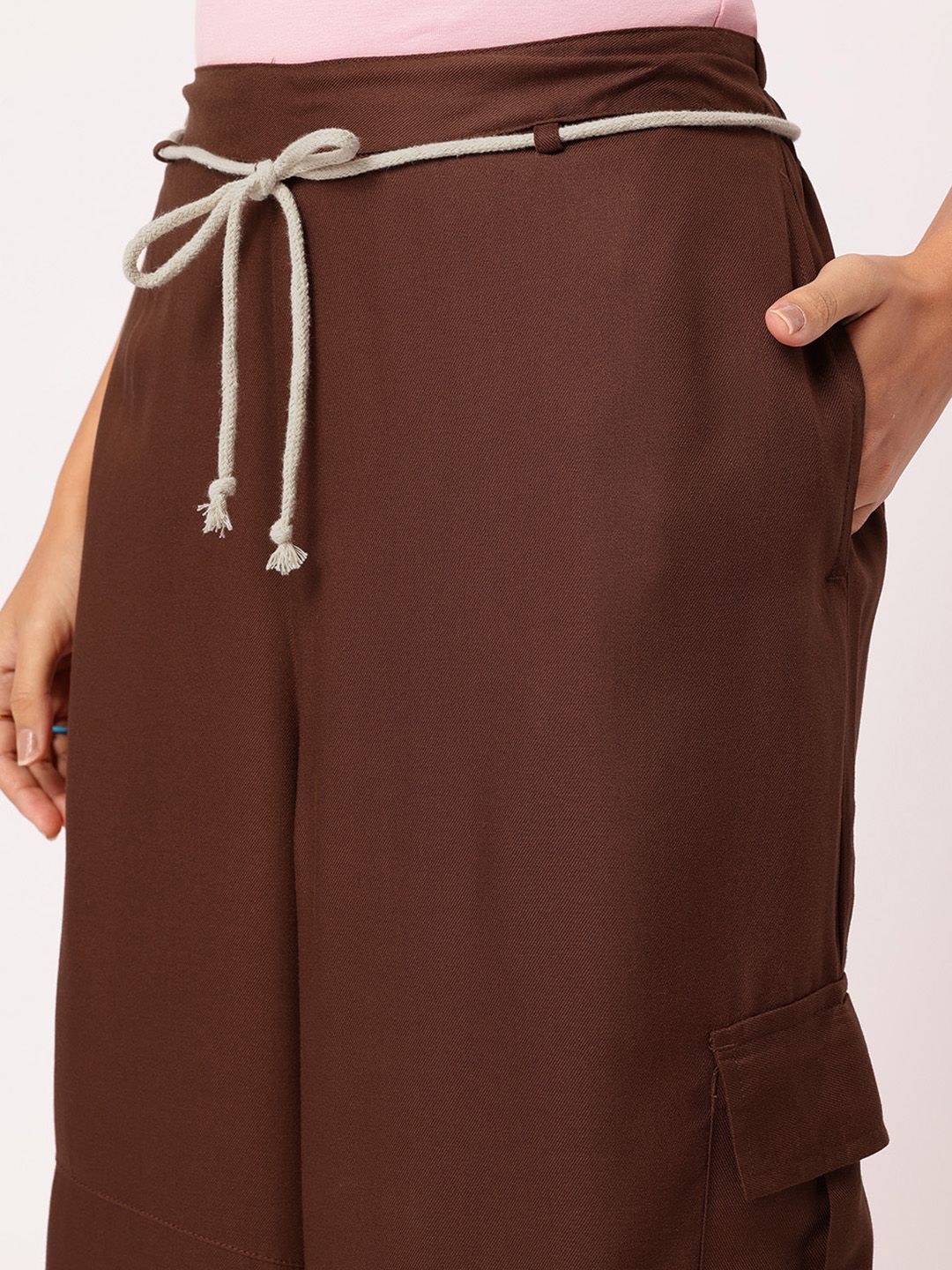 DressBerry Women Eclectic Essentials Belted Cargo Trousers