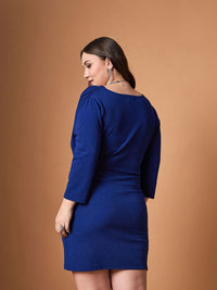 SASSAFRAS Curve Cowl Neck Bodycon Dress