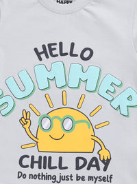 Happy Faces Boys Typography Printed Pure Cotton T-shirt