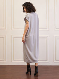 SASSAFRAS Women Midi V-Neck Sweater Dress