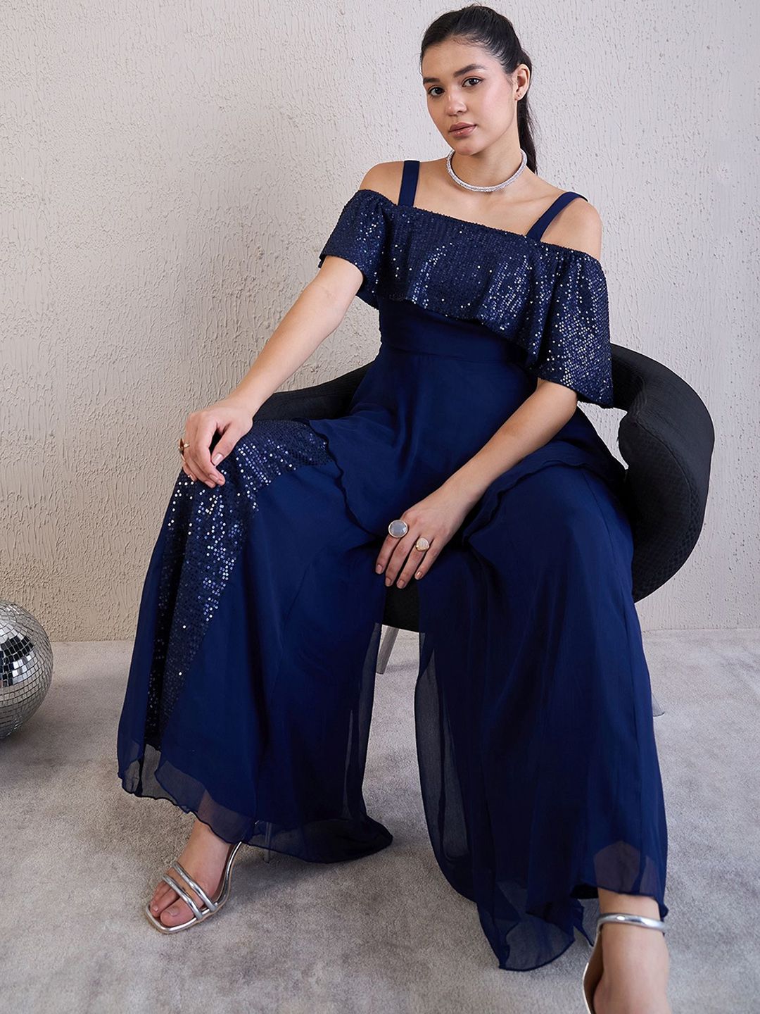 Antheaa Embellished Top With Palazzos