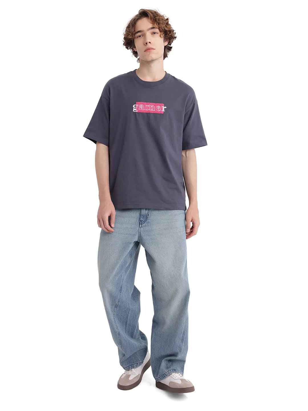 RARE RABBIT Men Printed Applique T-shirt