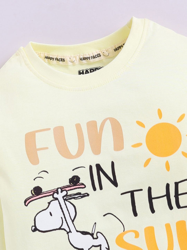 Happy Faces Kids Girls Snoopy Printed Pure Cotton T-Shirt