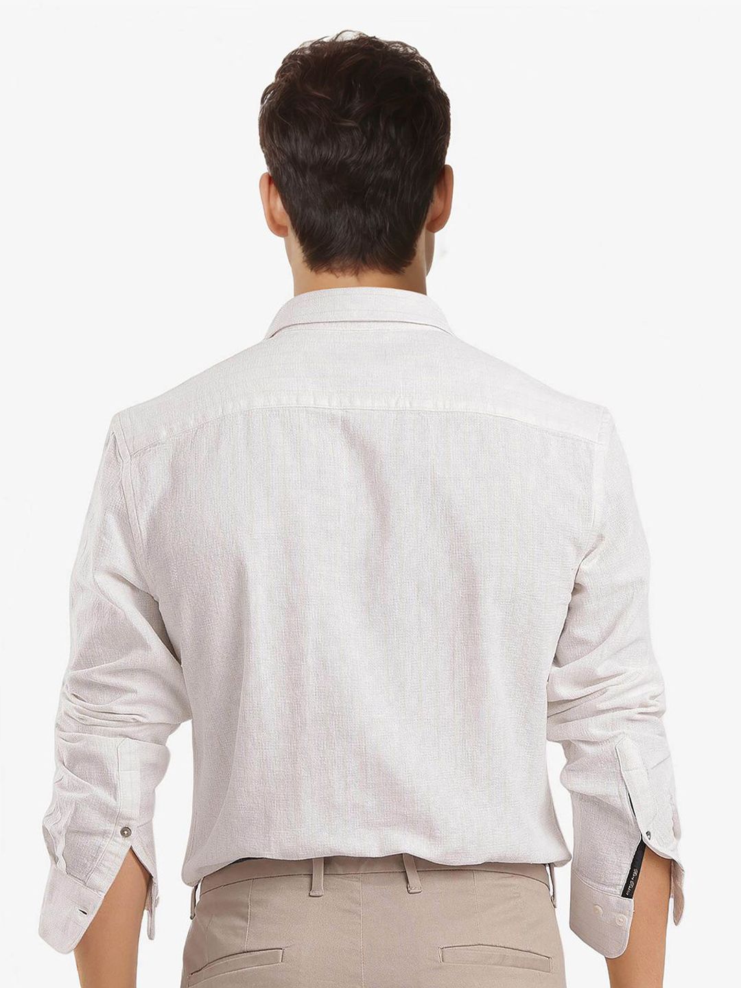 RARE RABBIT Men Comfort Spread Collar Textured Casual Shirt