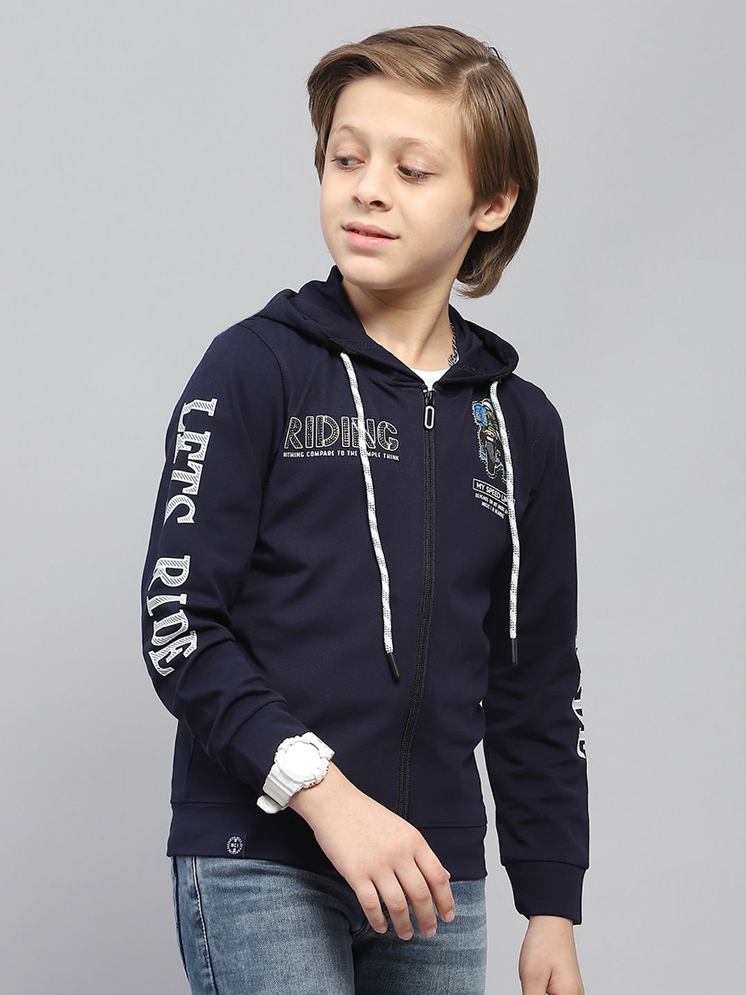 Monte Carlo Kids Boys Printed Hooded Sweatshirt