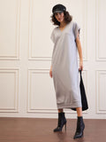 SASSAFRAS Women Midi V-Neck Sweater Dress