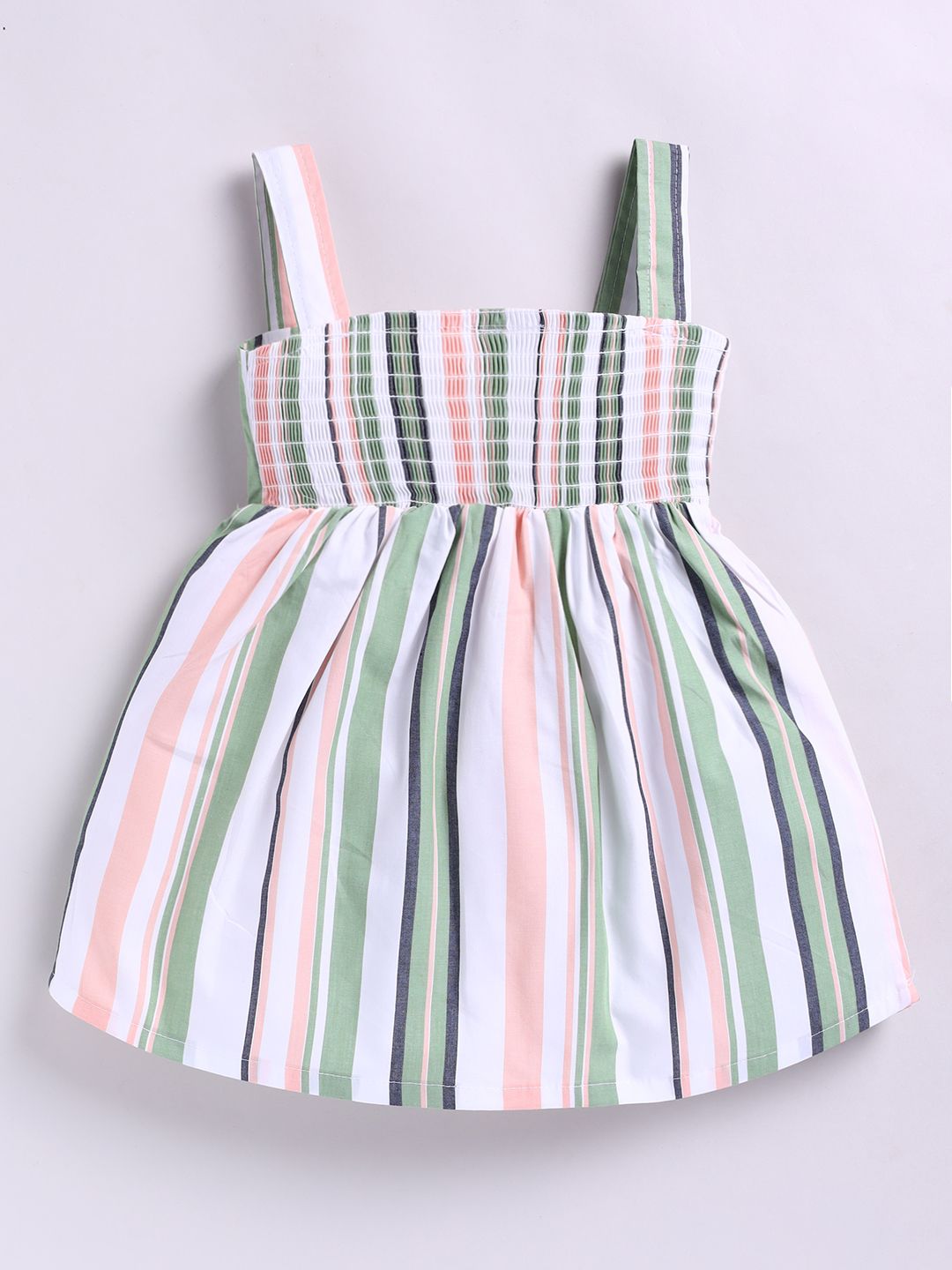 Moms Love Infant Girls Cotton Striped Fit & Flare Dress