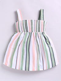 Moms Love Infant Girls Cotton Striped Fit & Flare Dress