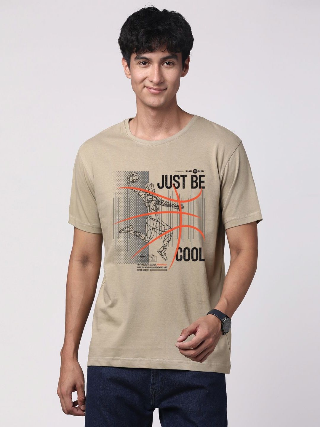 ADRO Men Graphic Printed Round Neck Cotton T-shirt