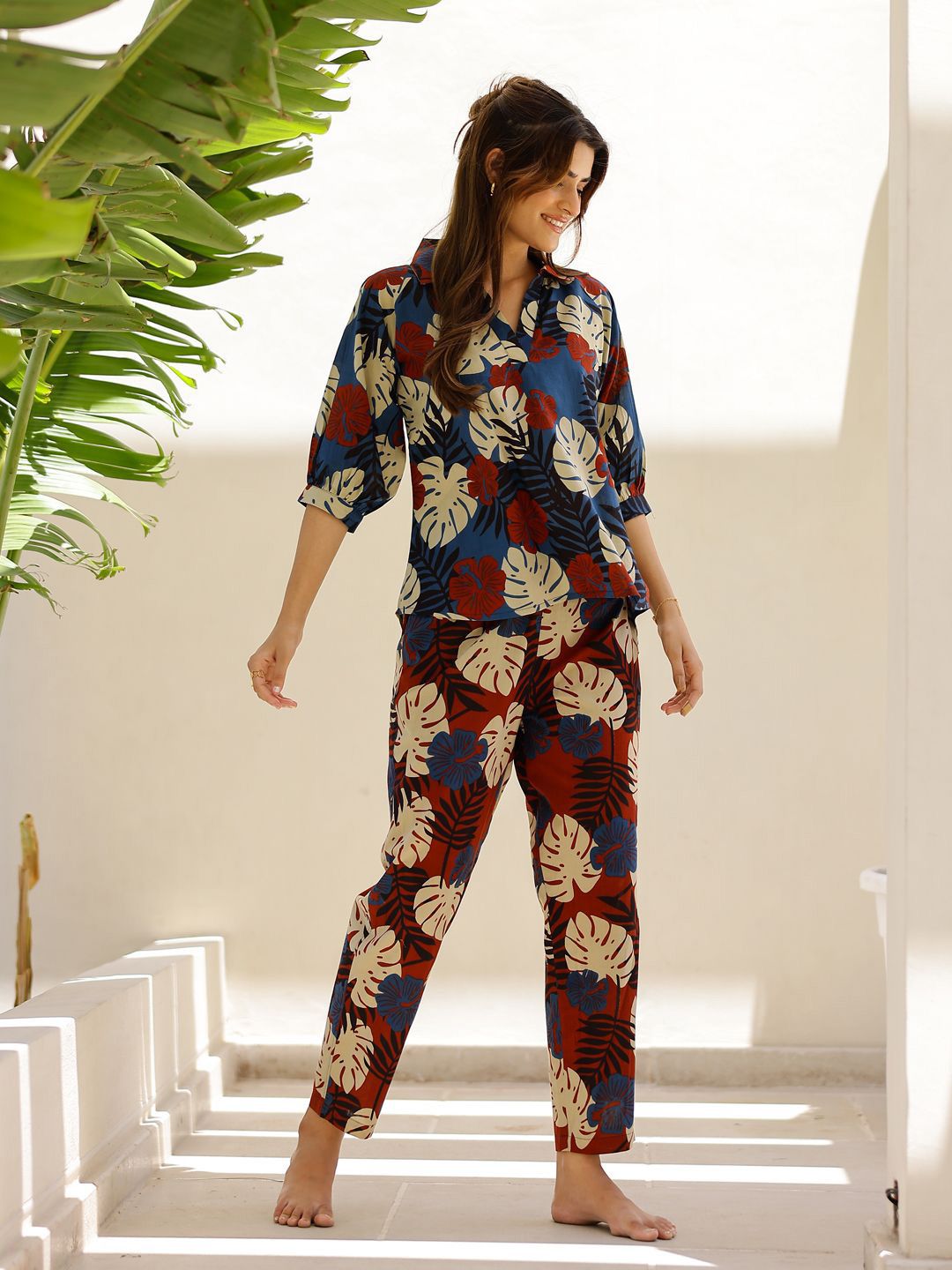 SANSKRUTIHOMES Women Printed Night suit