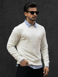 Powerlook Men Self Design Round Neck Cotton T-shirt