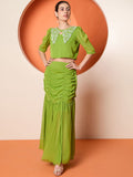 Antheaa Embellished Top With Skirt