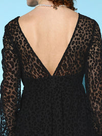 Berrylush Bishop Sleeve Fit & Flare Mini Dress